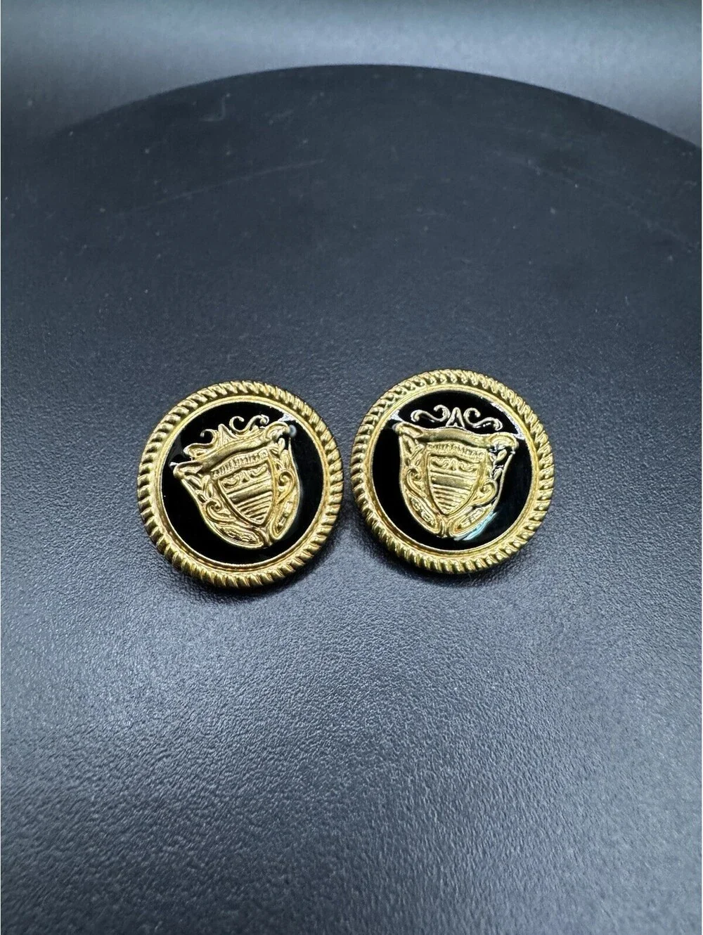 Vintage Austin Reed Blazer Buttons Black And Gold